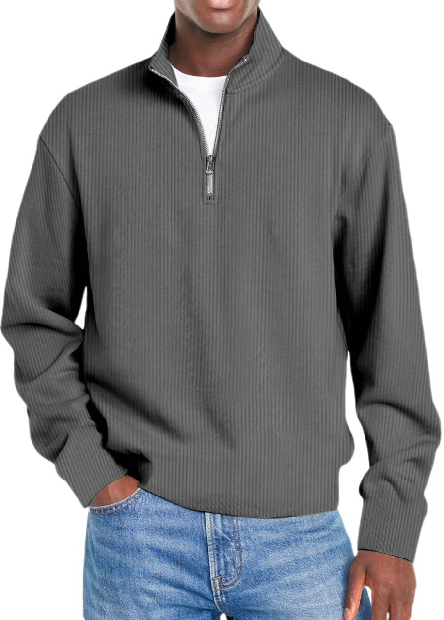 Men's Polyester-Cotton Full-Zip Jacket Windproof Casual