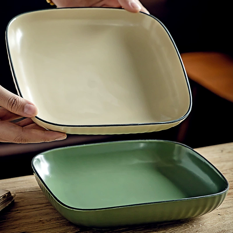 Stoneware Bowl & Plate Set – Microwave & Dishwasher Safe Dinnerware with Organic Edge Design