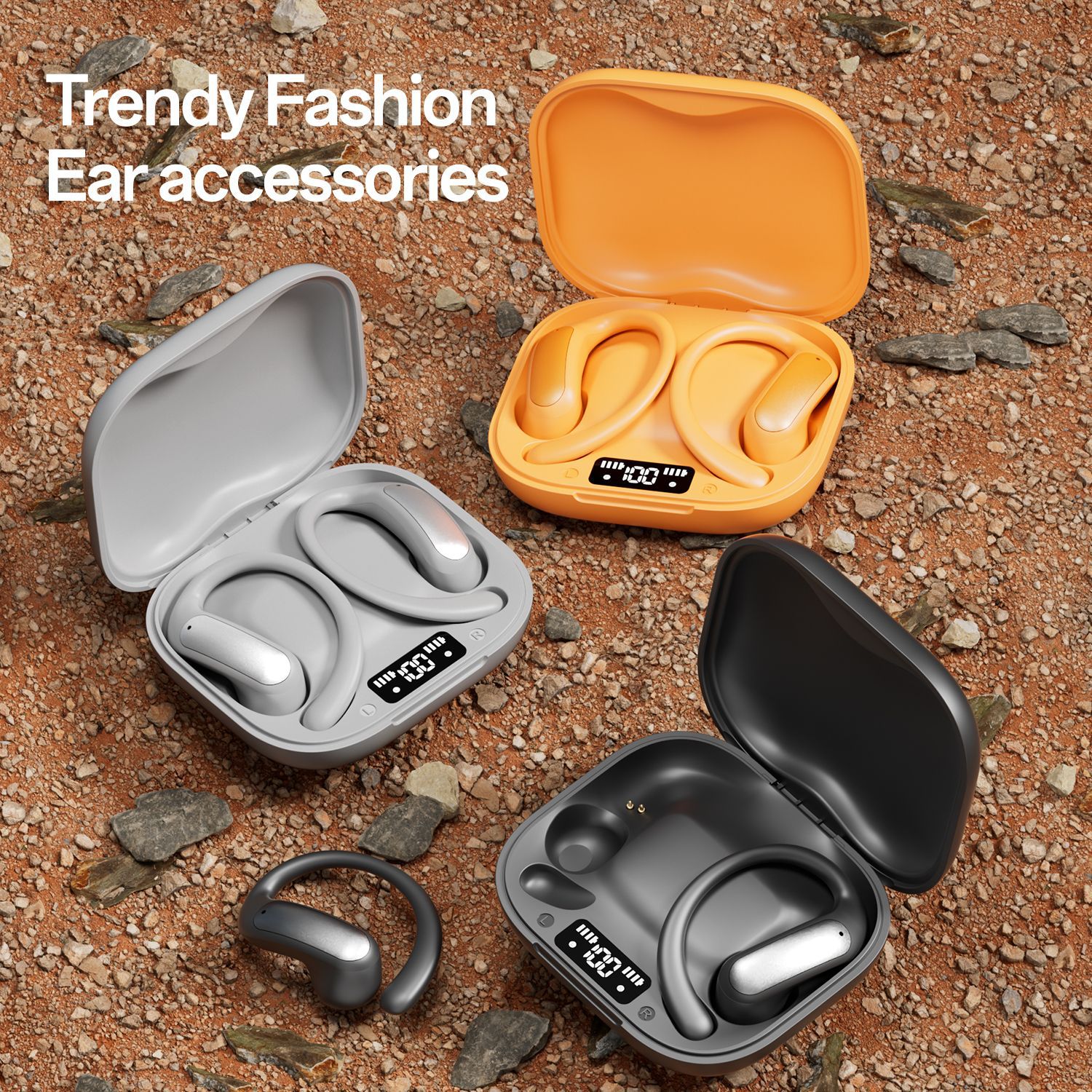 Open-Ear Wireless 5.4 Earphones with HD Sound, Touch Control, Noise Reduction & Long Battery Life