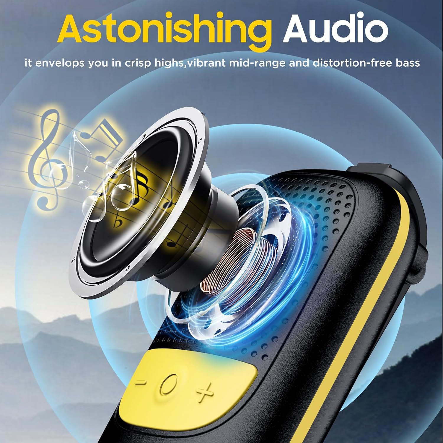 Outdoor Clip-On Speaker: Portable IPX6 Waterproof with Magnetic Clip and Long Battery Lif