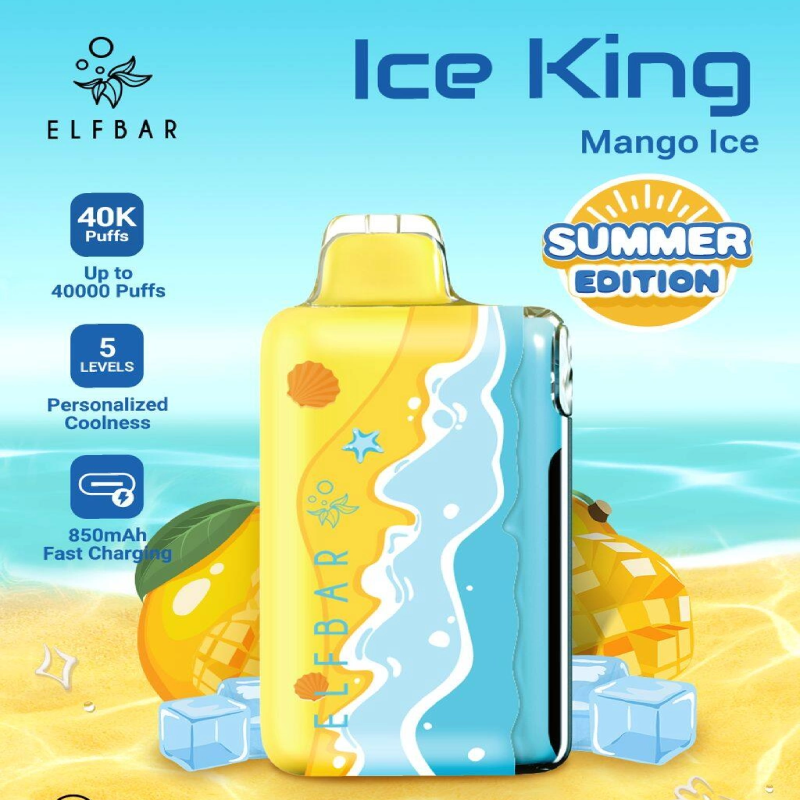 ❄️ ELFBAR Ice King Summer Edition – 40.000 sug & forfriskende sommeroplevelse, genopladelig