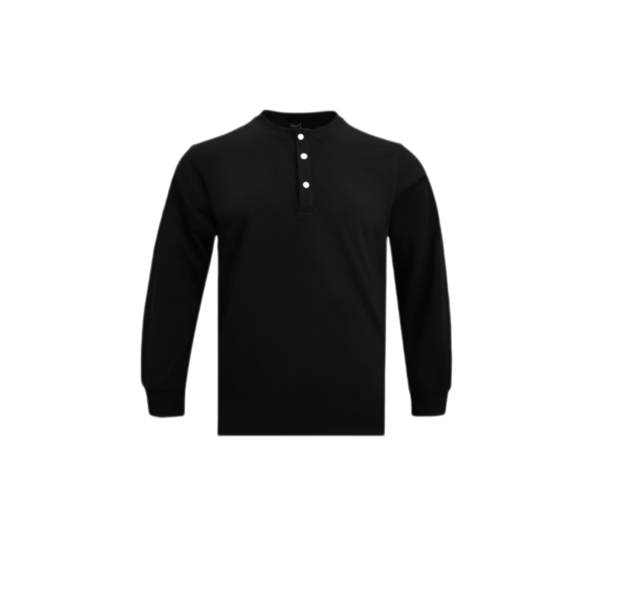 Men’s 320 GSM Henley Long-Sleeve Shirt – 100% Cotton Heavyweight Base Layer, Tailored Fit