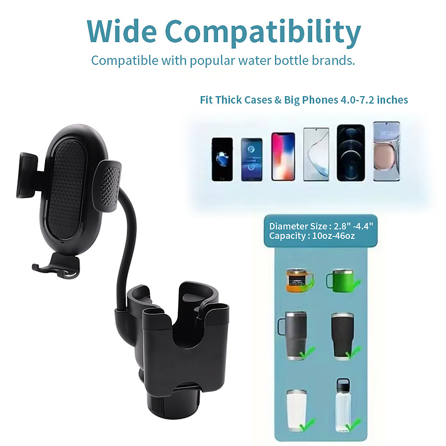 Car Cup Holder Expander for Car Adapter Adjustable Multifunctional Dual Cup Holder with Phone Holder Aromatherapy Organizer