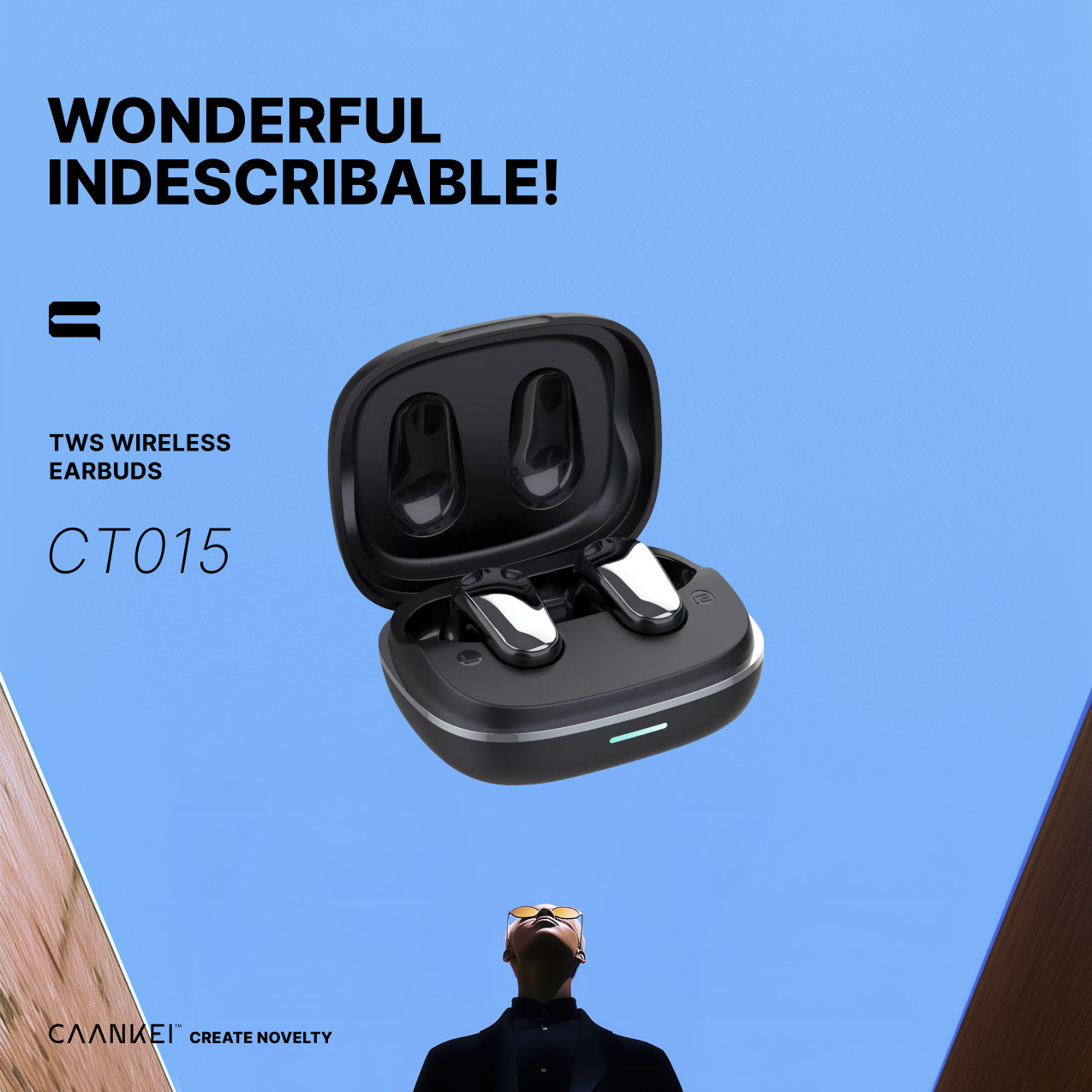 CT015 TWS Wireless Earbuds with ANC 25dB and Extended Battery Life