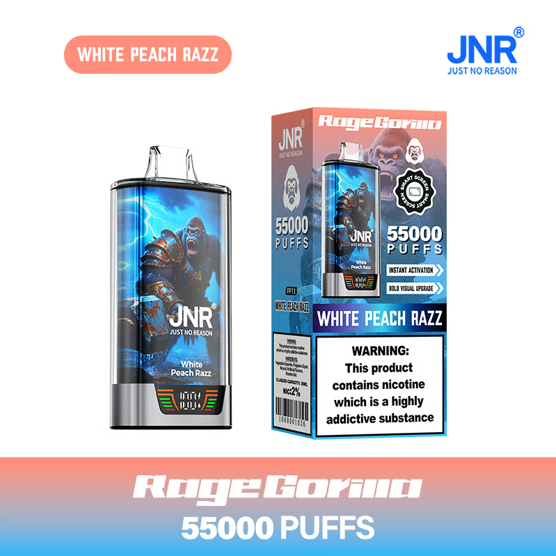 💨JNR Rage Gorilla 55K Puffs Dual Mesh Disposable Vape with Smart Display & Type-C Fast Charging🐒⚡💨
