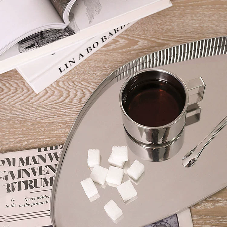 304 Stainless Steel Mirror Tray 12''x8'' | ASTM A240 & 20LB ASTM D642