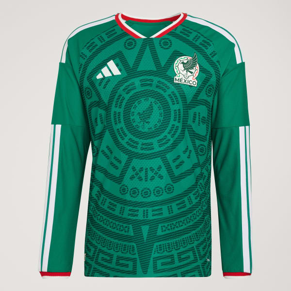 Mexico 26 Home Authentic Long Sleeve Jersey