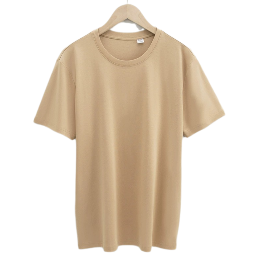 Men’s 160s Long-Staple Cotton T-Shirt – Wrinkle-Resistant Crew Neck, Oeko-Tex Certified