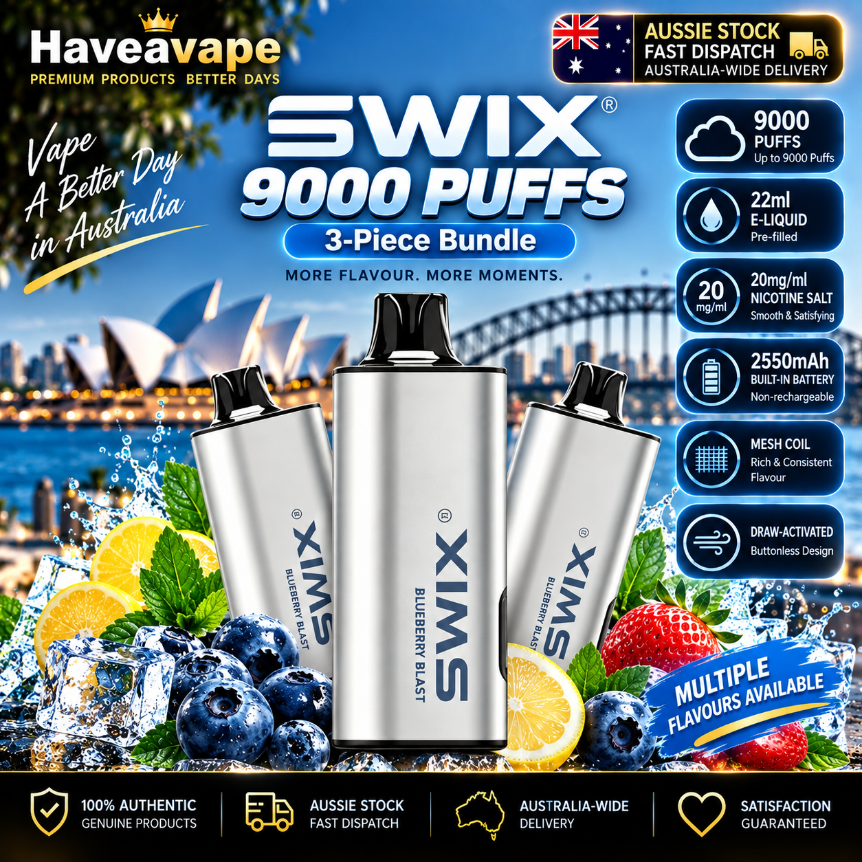 🔥 Swix Vape 9000 Puffs — 3/5/10 Pack Bundle | Sydney Stock 🇦🇺