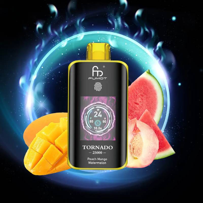 🧊 Fumot Tornado 25K – Einweg-Vape mit Dual-Mesh-Coil & LED-Display 🍓🥭🍏