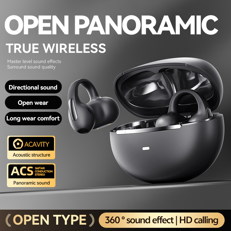 Open Panoramic True Wireless Earbuds with 360° Sound & HD Calling