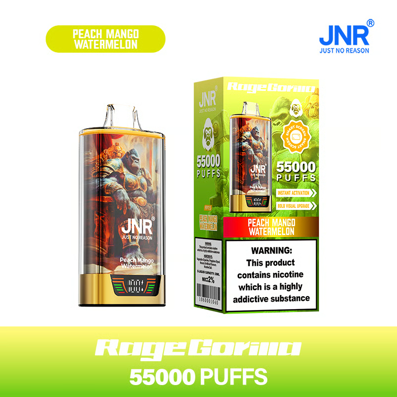 💨JNR Rage Gorilla 55K Puffs Dual Mesh Disposable Vape with Smart Display & Type-C Fast Charging🐒⚡💨
