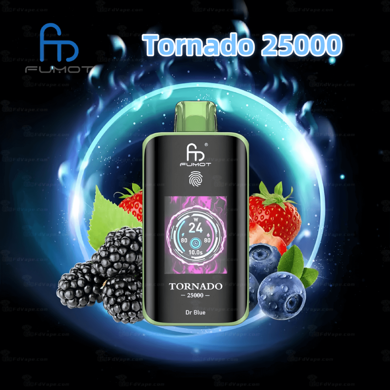 🧊 Fumot Tornado 25K – Einweg-Vape mit Dual-Mesh-Coil & LED-Display 🍓🥭🍏