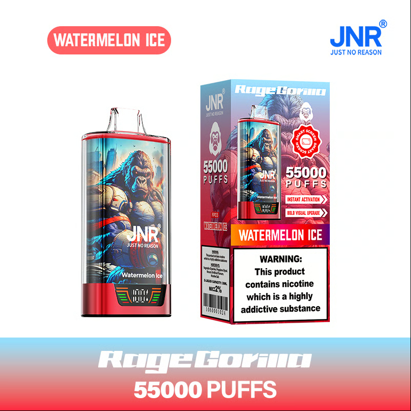 💨JNR Rage Gorilla 55K Puffs Dual Mesh Disposable Vape with Smart Display & Type-C Fast Charging🐒⚡💨