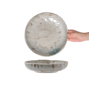 Textured Ceramic Dinner Plate – Microwave & Dishwasher Safe Stoneware with Organic Finish