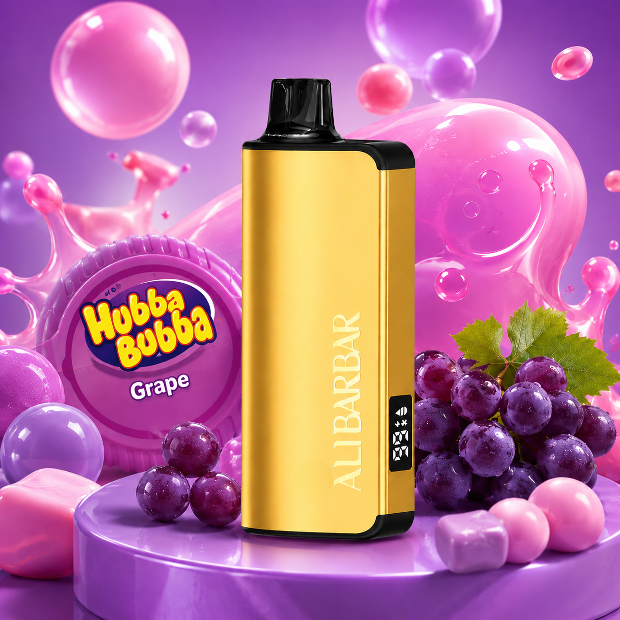 Alibarbar Ingot 9000 PUFFS –🍇🍬 Hubba bubba grape (AU Sydney Stock 🚚)