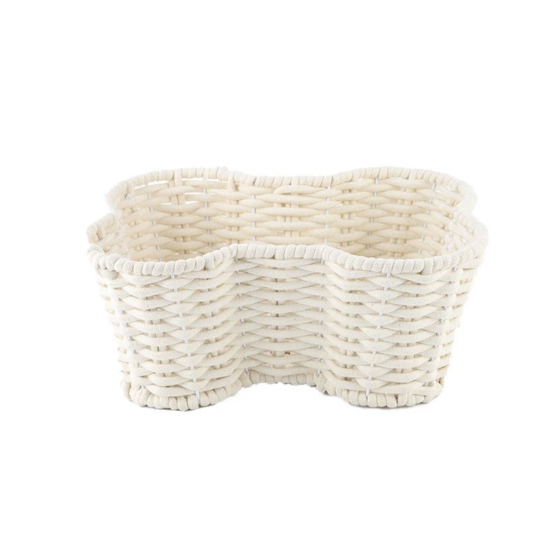 Handmade Calabash Grass Storage Basket – White Natural Woven Organizer for Home Use