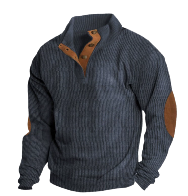 Men's Fleece Stand Collar Long Sleeve Sweatshirt Outdoor Casual