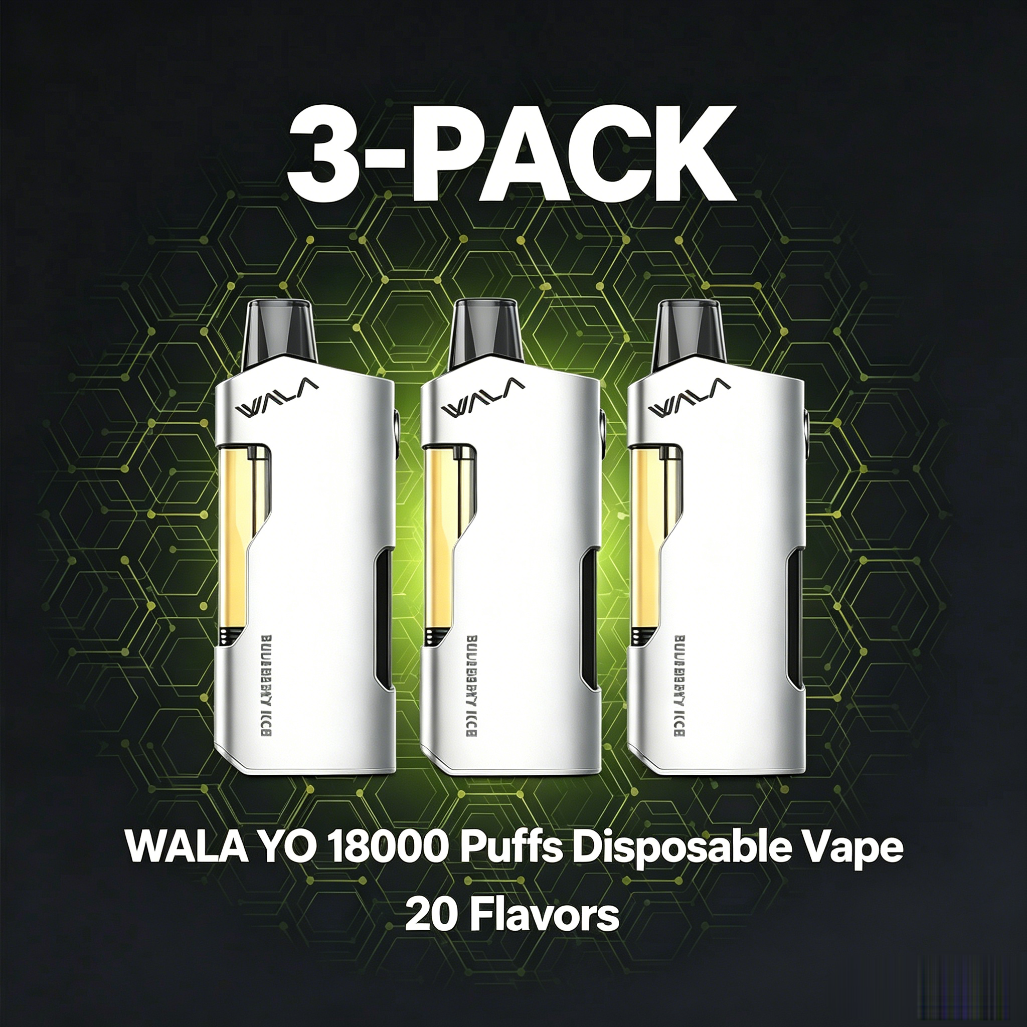 WALA YO 18000  Puffs Disposable Vape 20 Flavors(3/5 Pack)