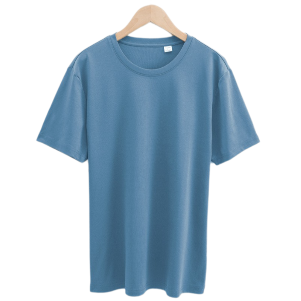 Men’s 160s Long-Staple Cotton T-Shirt – Wrinkle-Resistant Crew Neck, Oeko-Tex Certified