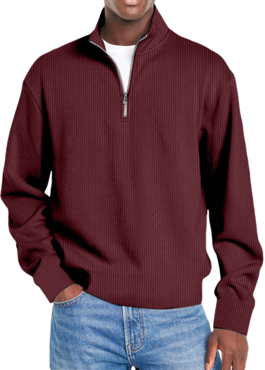 Men's Polyester-Cotton Full-Zip Jacket Windproof Casual