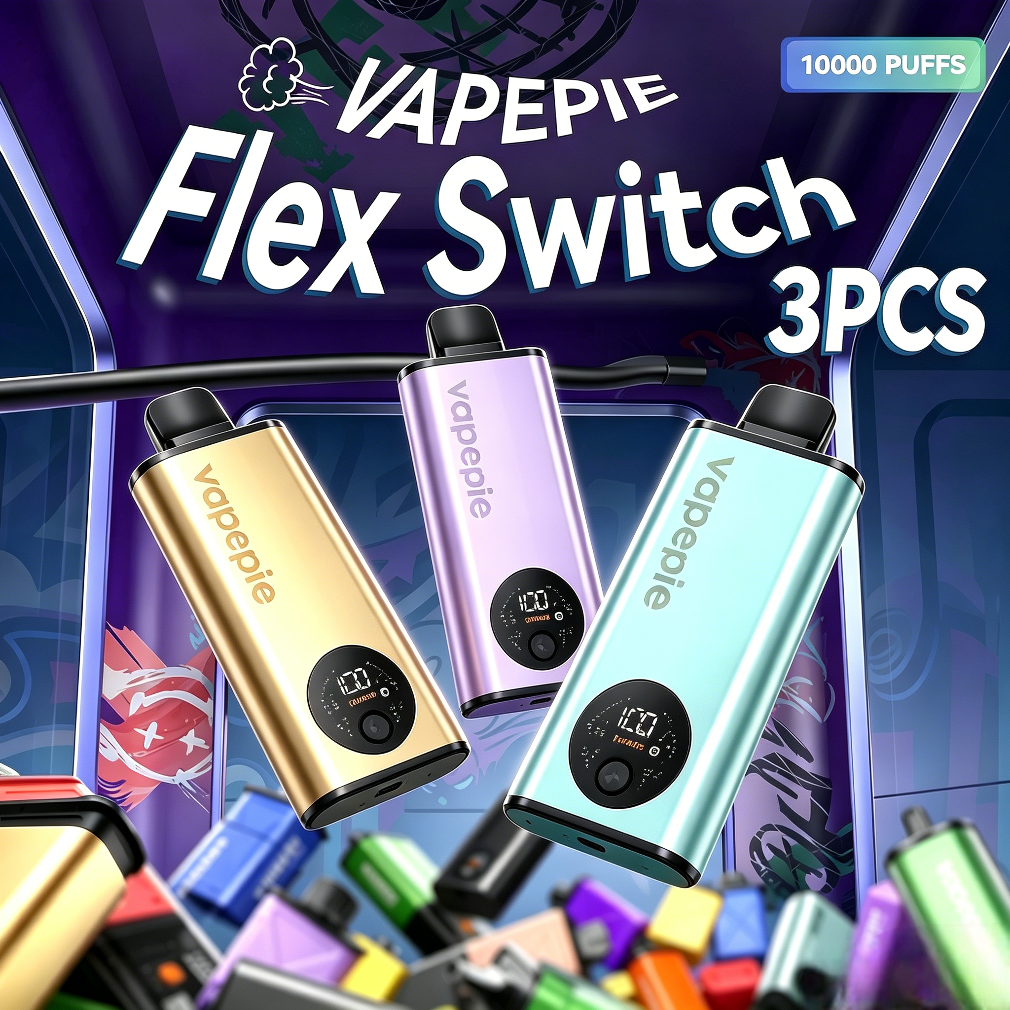 🔥 Sydney Stock 🇦🇺 Vapepie FlexSwitch Pod Kit 10000 Puffs Bundle