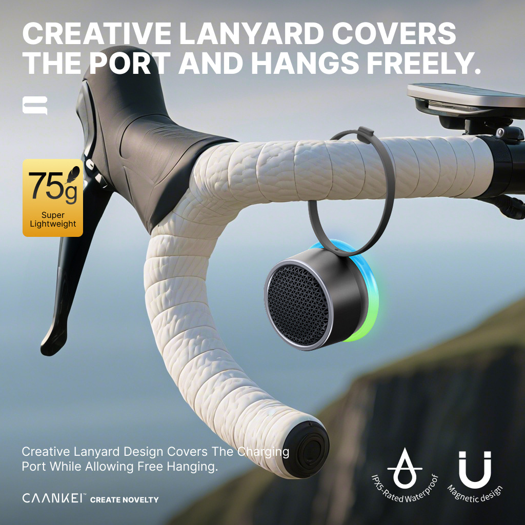 75g Super Lightweight Portable Wireless Speaker with TWS Stereo Pairing and Built-in Mic