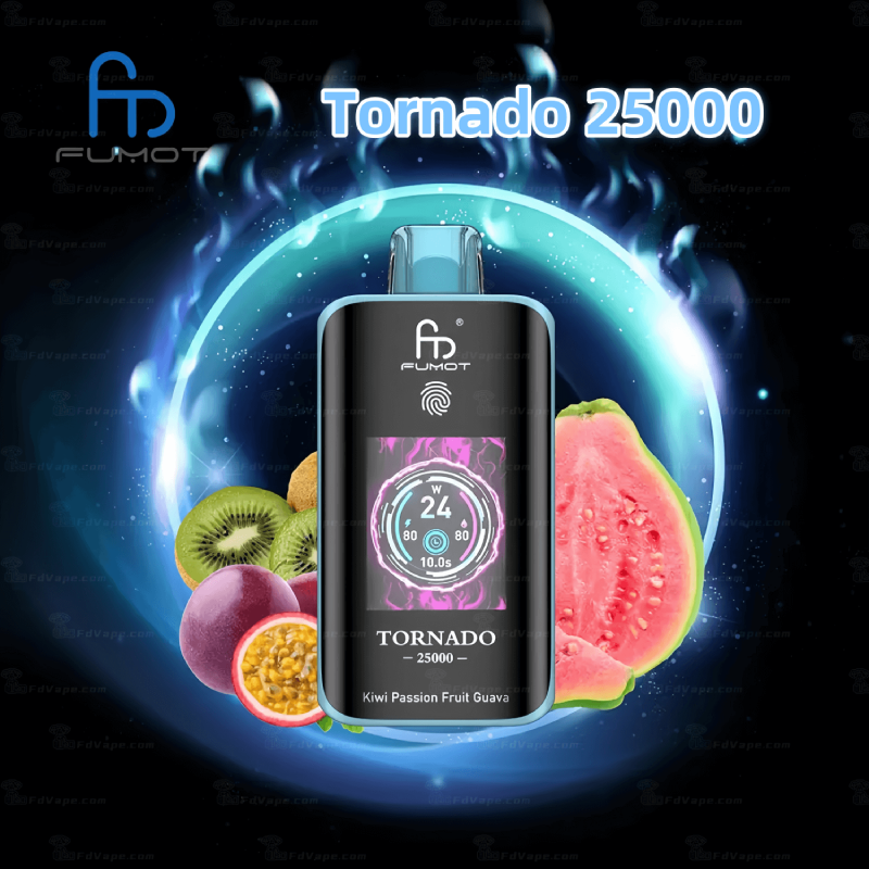 🧊 Fumot Tornado 25K – Einweg-Vape mit Dual-Mesh-Coil & LED-Display 🍓🥭🍏