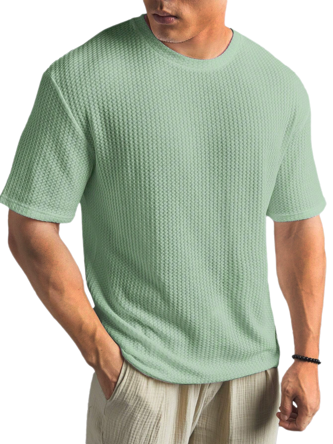Men's Polyester-Cotton Short Sleeve T-Shirt Lightweight Casual