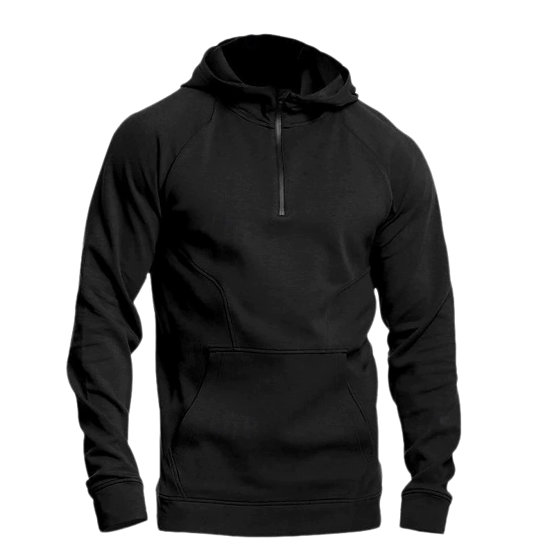 Men's Thermal Fleece Hoodie Half-Zip Pullover Color Block