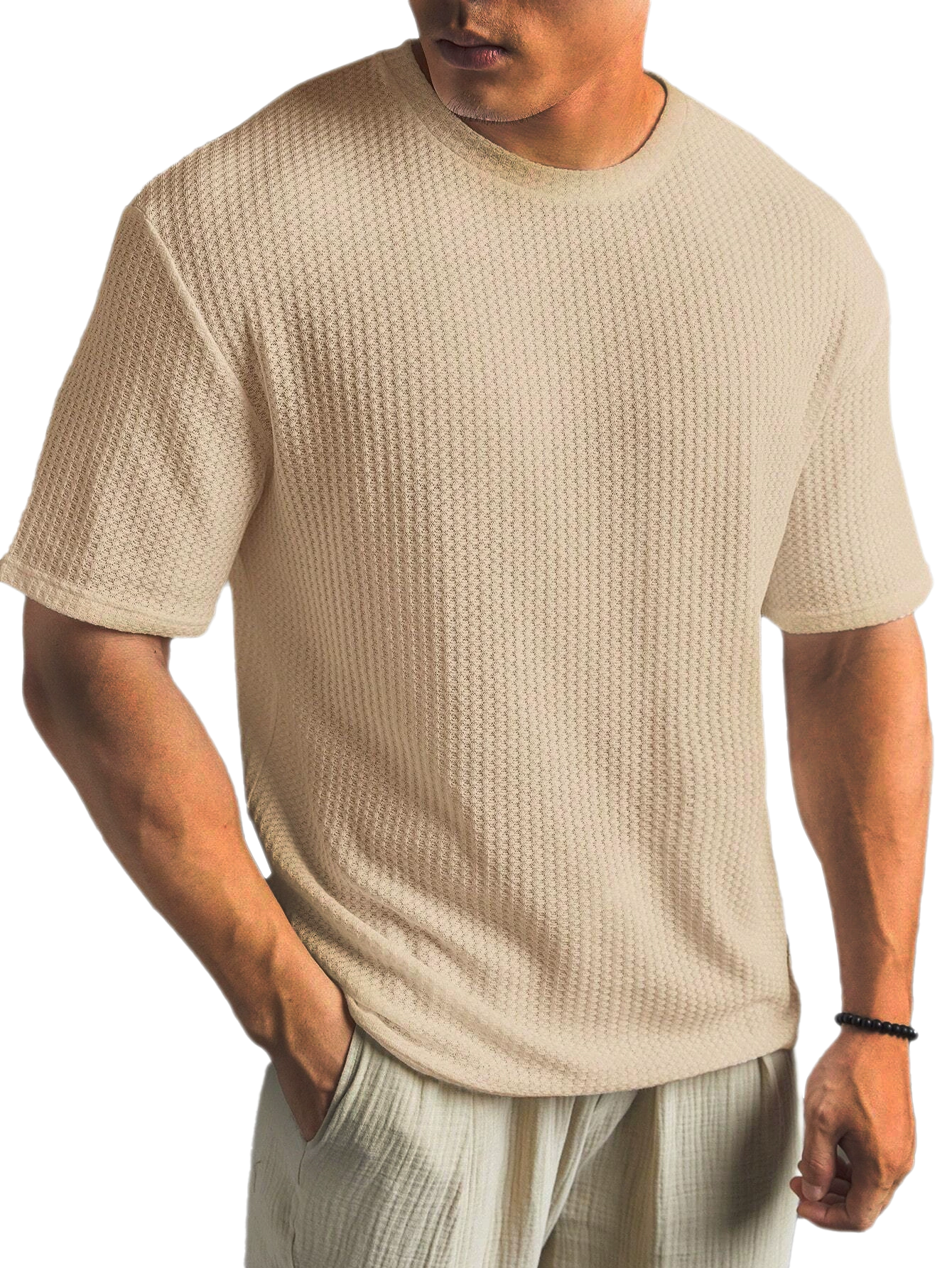 Men's Polyester-Cotton Short Sleeve T-Shirt Lightweight Casual
