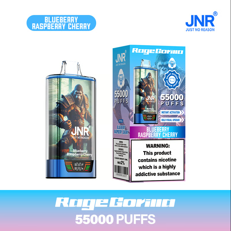 💨JNR Rage Gorilla 55K Puffs Dual Mesh Disposable Vape with Smart Display & Type-C Fast Charging🐒⚡💨
