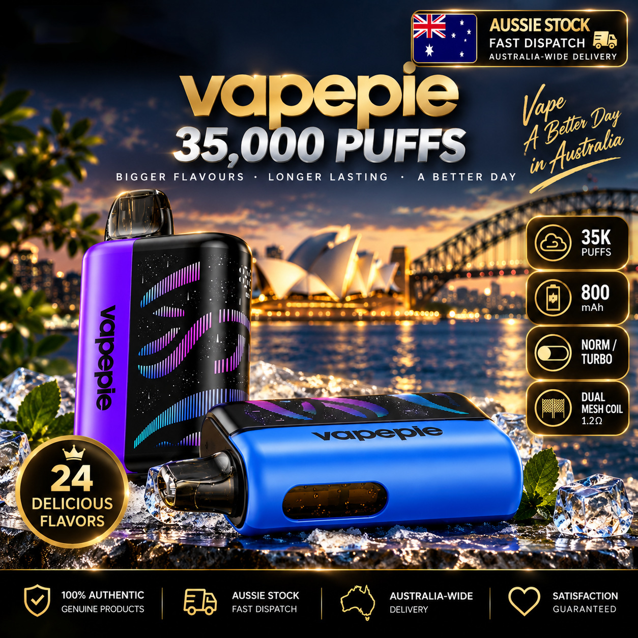 🎉 Vapepie Galactic Gleam 35000 PUFFS ( Sydney Stock 🚚 )