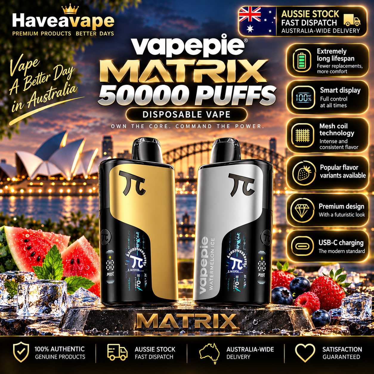 🔥 VAPEPIE MATRIX 50000 PUFFS ( Sydney Stock 🚚 )