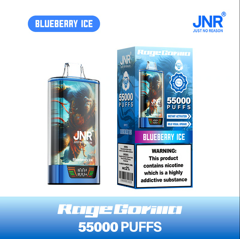 💨JNR Rage Gorilla 55K Puffs Dual Mesh Disposable Vape with Smart Display & Type-C Fast Charging🐒⚡💨