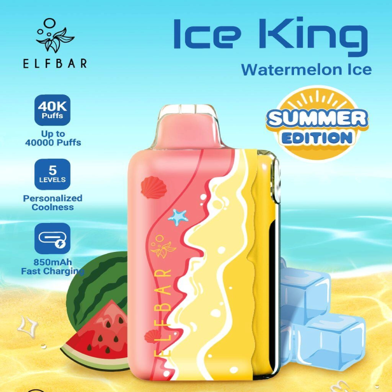 ❄️ ELFBAR Ice King Summer Edition – 40.000 sug & forfriskende sommeroplevelse, genopladelig