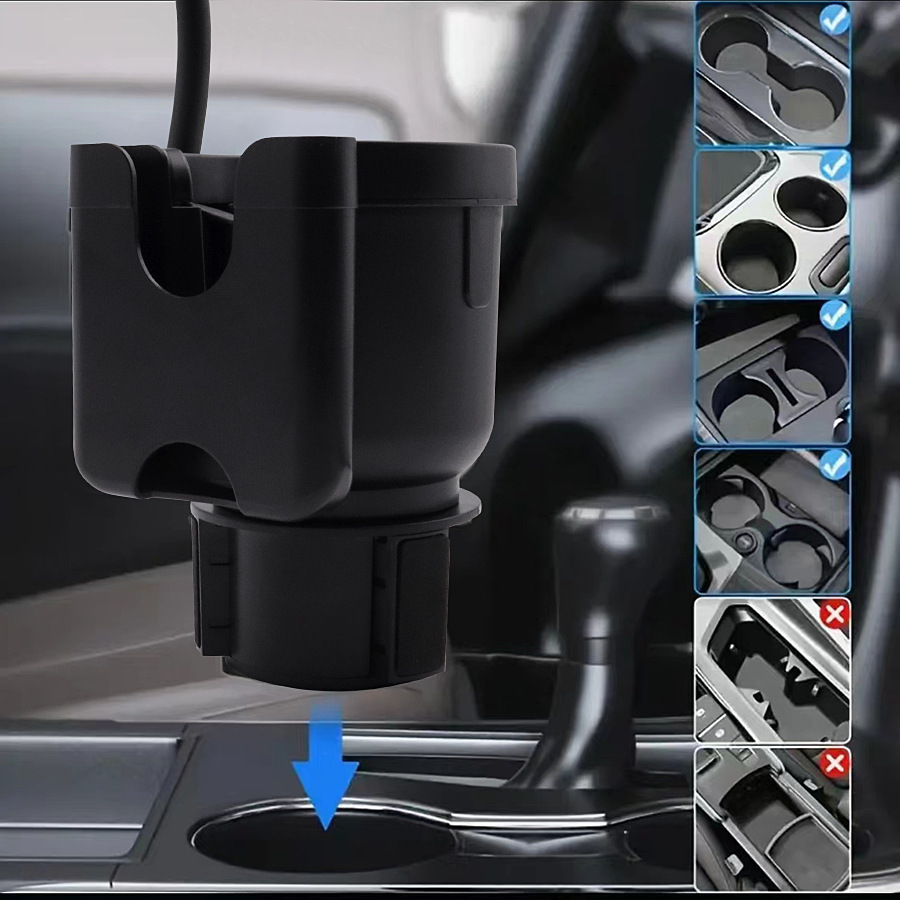 Car Cup Holder Expander for Car Adapter Adjustable Multifunctional Dual Cup Holder with Phone Holder Aromatherapy Organizer