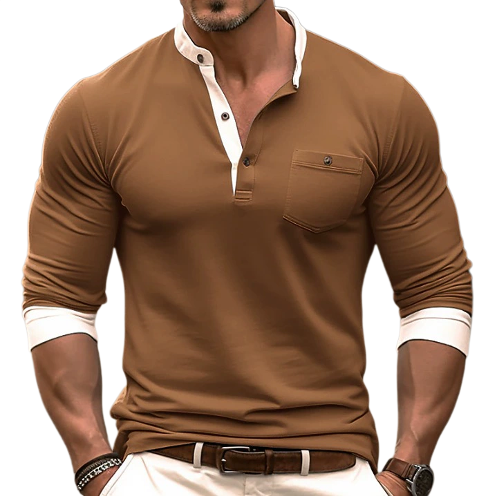 Men's Long Sleeve Crew Neck T-Shirt Slim Fit Layering Base