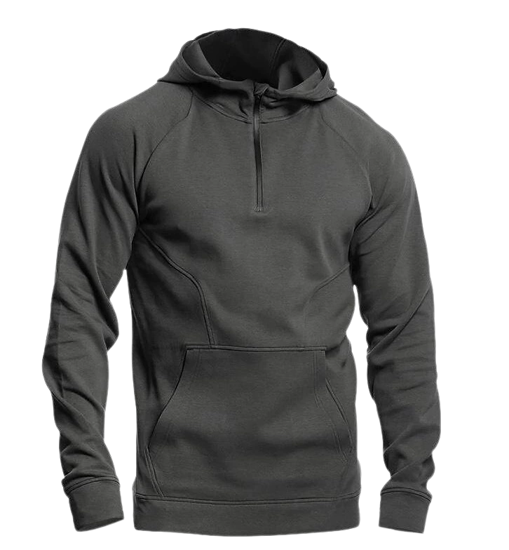 Men's Thermal Fleece Hoodie Half-Zip Pullover Color Block
