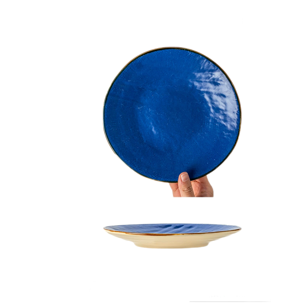 Stoneware Textured Dinner Plate – Microwave & Dishwasher Safe Ceramic Dish with Organic Surface Design