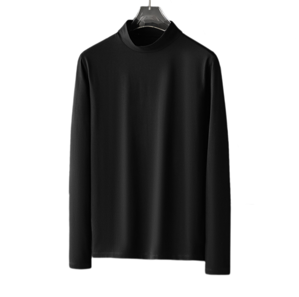 Men’s 180 GSM Modal Long-Sleeve Shirt – Half-High Neck Base Layer, 100% Modal, Oeko-Tex Certified