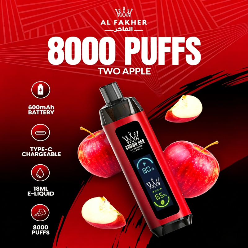 💨 Al Fakher Crown Bar Pro 8000 – Einweg-Vape mit 8000 Zügen & intensiven Aromen