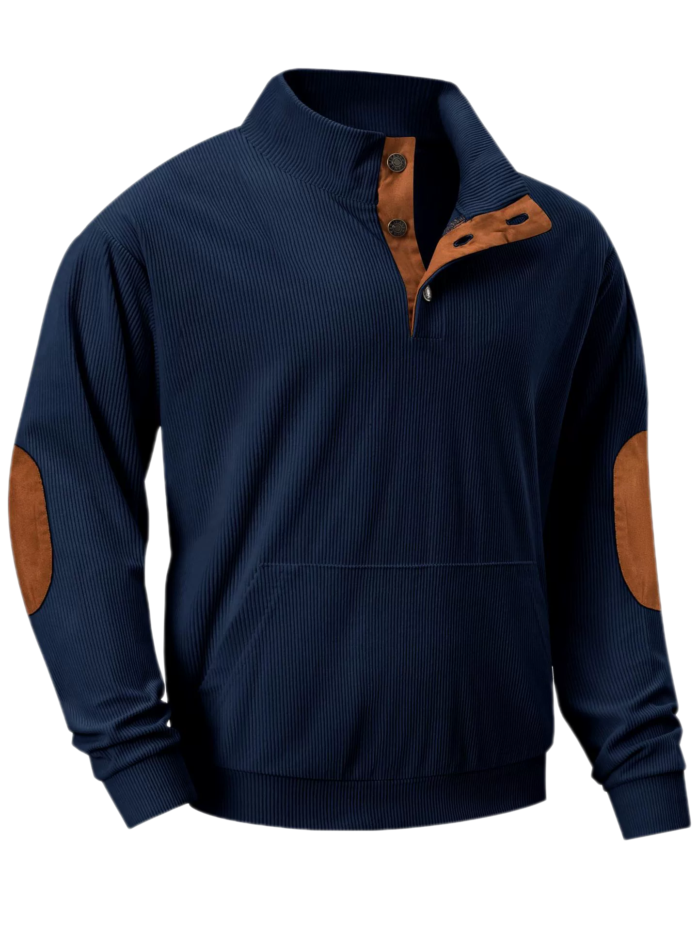 Men's 8-Wale Corduroy Jacket Stand Collar Long Sleeve Outdoor
