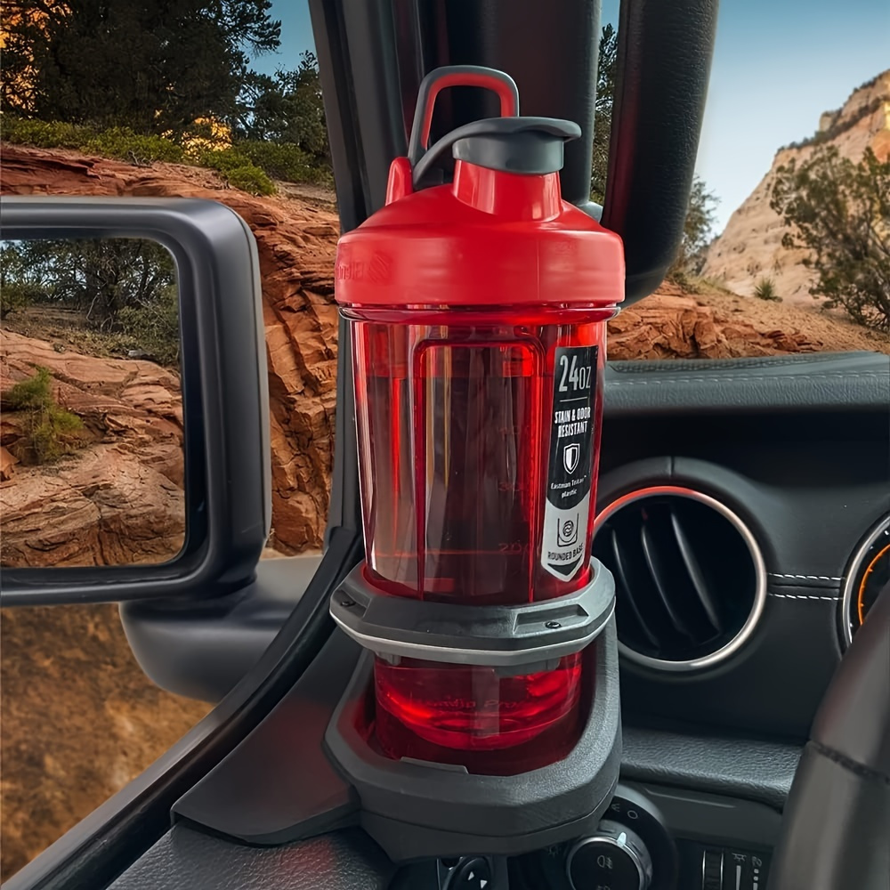 Car Cup Holder for Jeep Wrangler JL/JT Gladiator 2018-2025, Door Mount Water Bottle Holder, Interior Storage Organizer for Drinks, Black