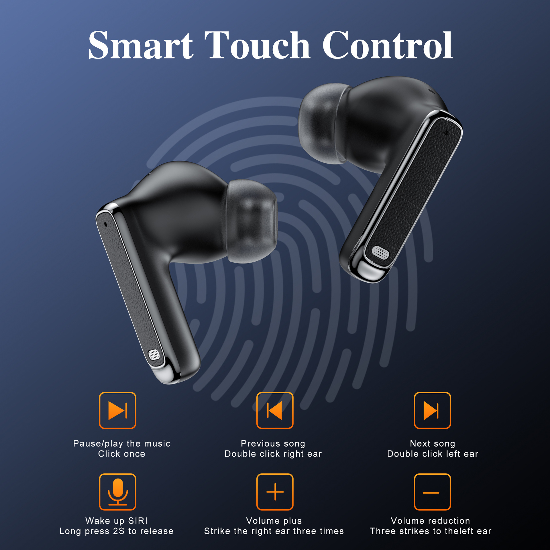 Smart Touch Control Wireless Headphones with 36-Hour Playtime