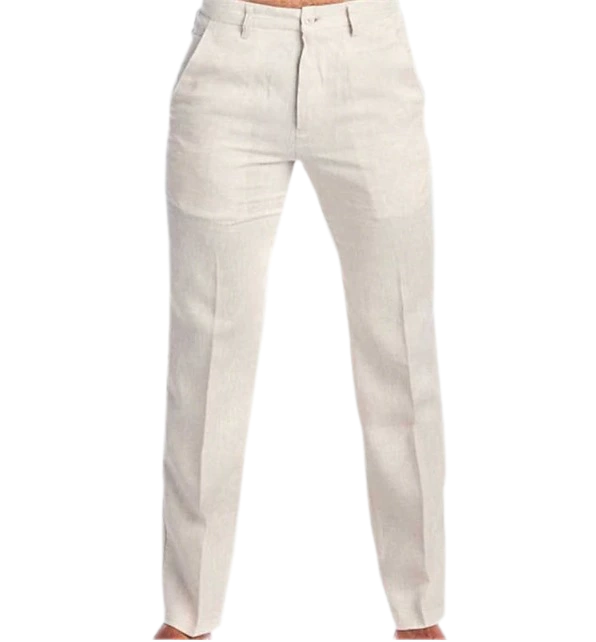 Men's 55% Cotton Straight Leg Casual Pants Outdoor