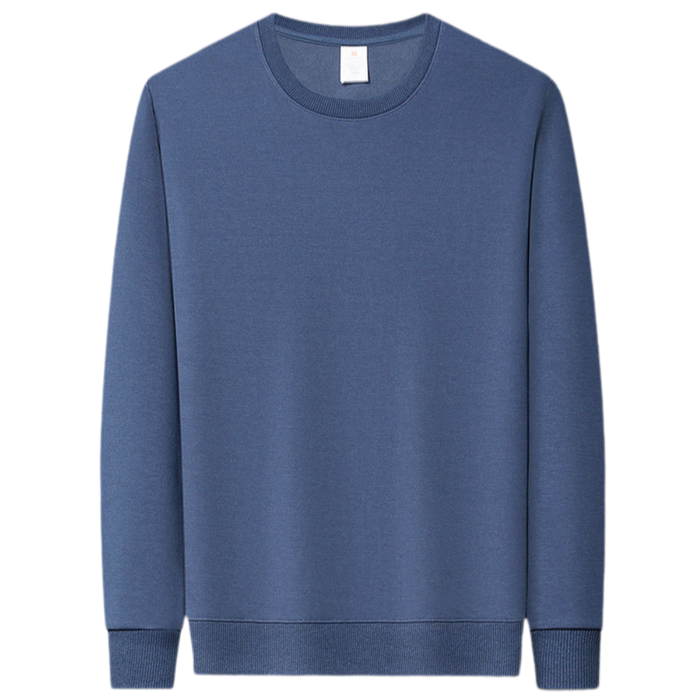 Men's Heavyweight Relaxed-Fit Crew Neck Sweatshirt – 100% Cotton Fleece Lining, 400 GSM, Long Sleeve Casual Pullover for Spring & Fall