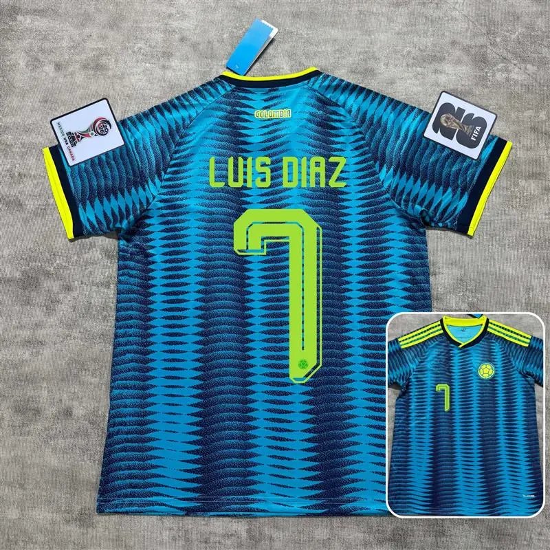 2026 Colombia Away Jersey – Luis Díaz #7 + World Cup Patch