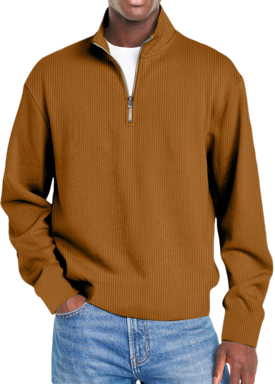 Men's Polyester-Cotton Full-Zip Jacket Windproof Casual