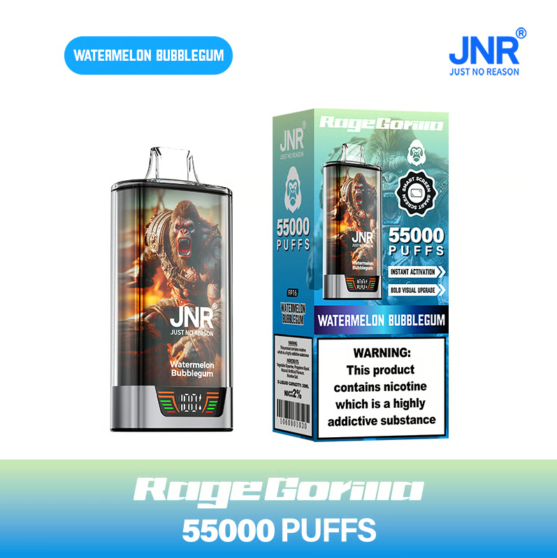 💨JNR Rage Gorilla 55K Puffs Dual Mesh Disposable Vape with Smart Display & Type-C Fast Charging🐒⚡💨